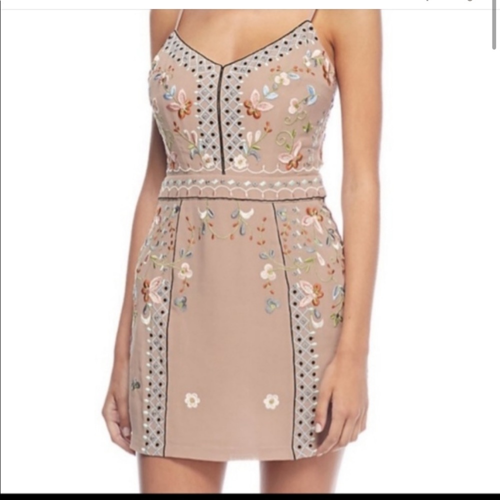 French Connection Embroidered Mini Dress size US 0 / UK 4